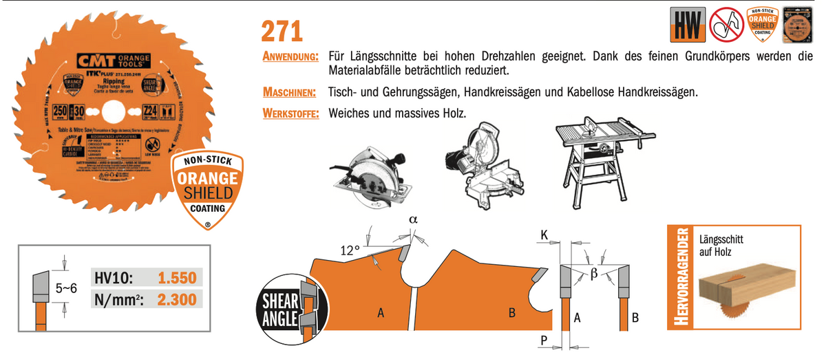 CMT Orange Tools ITK Plus Kreissägeblatt 300x2,6x1,8x30 Z24 ATB+S