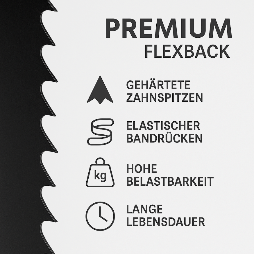 Birke® Flexback 5x band saw blades 1400mm x 6mm x 𝟬,𝟲𝟱𝗺𝗺 6 teeth per inch