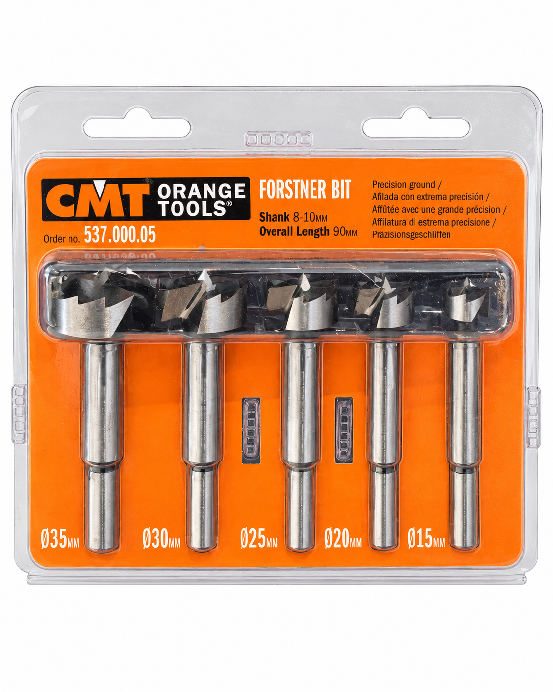 CMT Forstnerbohrer Set 5-teilig Ø 15–35mm – Holzbohrer für präzise Bohrungen | 537.000.05