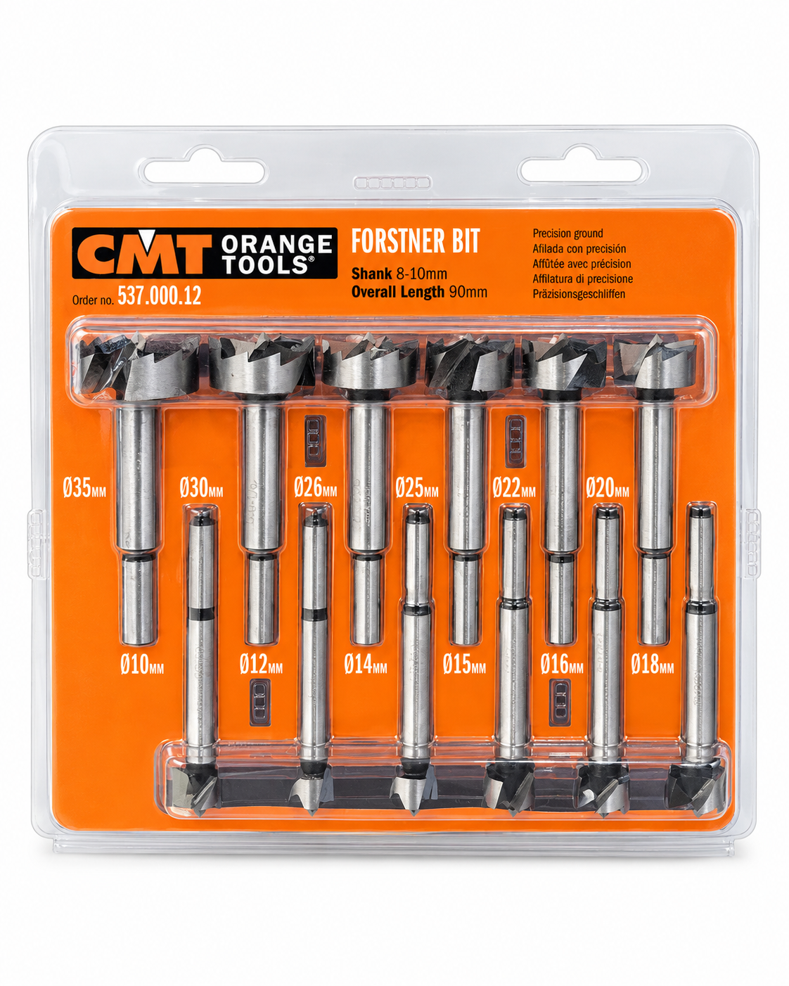 CMT Forstnerbohrer Set 12-teilig Ø 10–35mm – Präzise Holzbohrer | 537.000.12